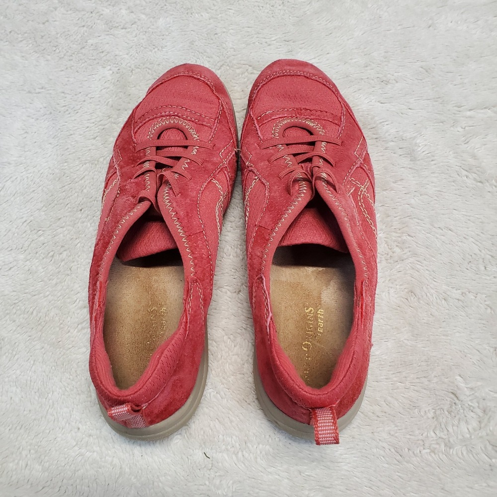 Earth Spirit Pink Coral Suede Leather Sneaker Shoes 7.5 Boho Casual Cottagecore - Picture 6 of 7